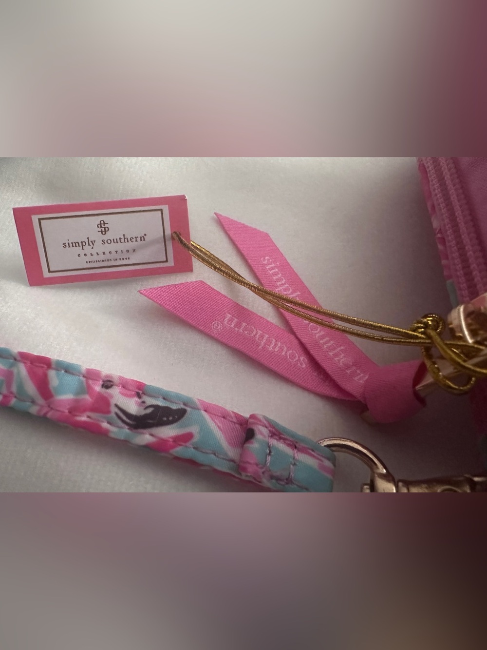 Simply Southern Pink Flamingo Quilted Card Holder Wallet with Aqua Accents {NWT} - Picture 3 of 7